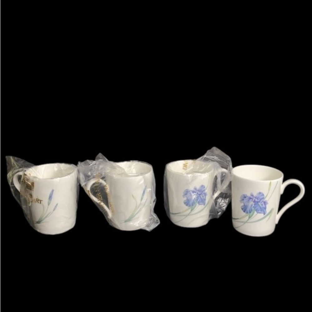 4 Iris by Christopher Stuart Bone China Mugs NEW